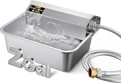 Automatic Dog Water Dispenser, 2 Gallons 304 Stainless Steel Large Dog Water Bowl Dispenser for