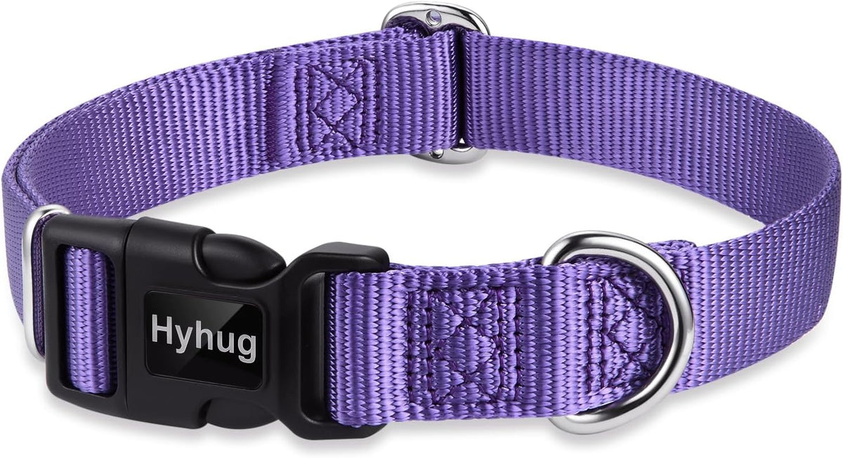 Hyhug Pets Solid Color Classic Regular Heavy Duty Basic Collar for Large Dogs, Unique Design