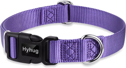 Hyhug Pets Solid Color Classic Regular Heavy Duty Basic Collar for Large Dogs, Unique Design