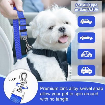 BWOGUE Pet Dog Cat Seat Belts, Car Headrest Restraint Adjustable Safety Leads Vehicle Seatbelt