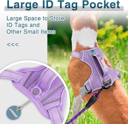 BARKBAY Dog Harness No Pull with ID Tag Pocket - Heavy Duty, Reflective, Easy Control for Large