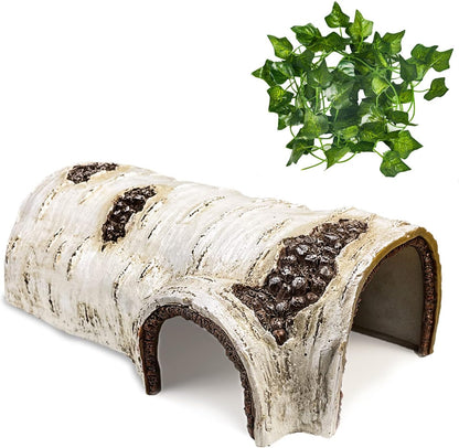 Reptile Hide Caves Simulation Tree Hideout Snake Hide Leopard Gecko Terrarium Plastic Plant Leaves