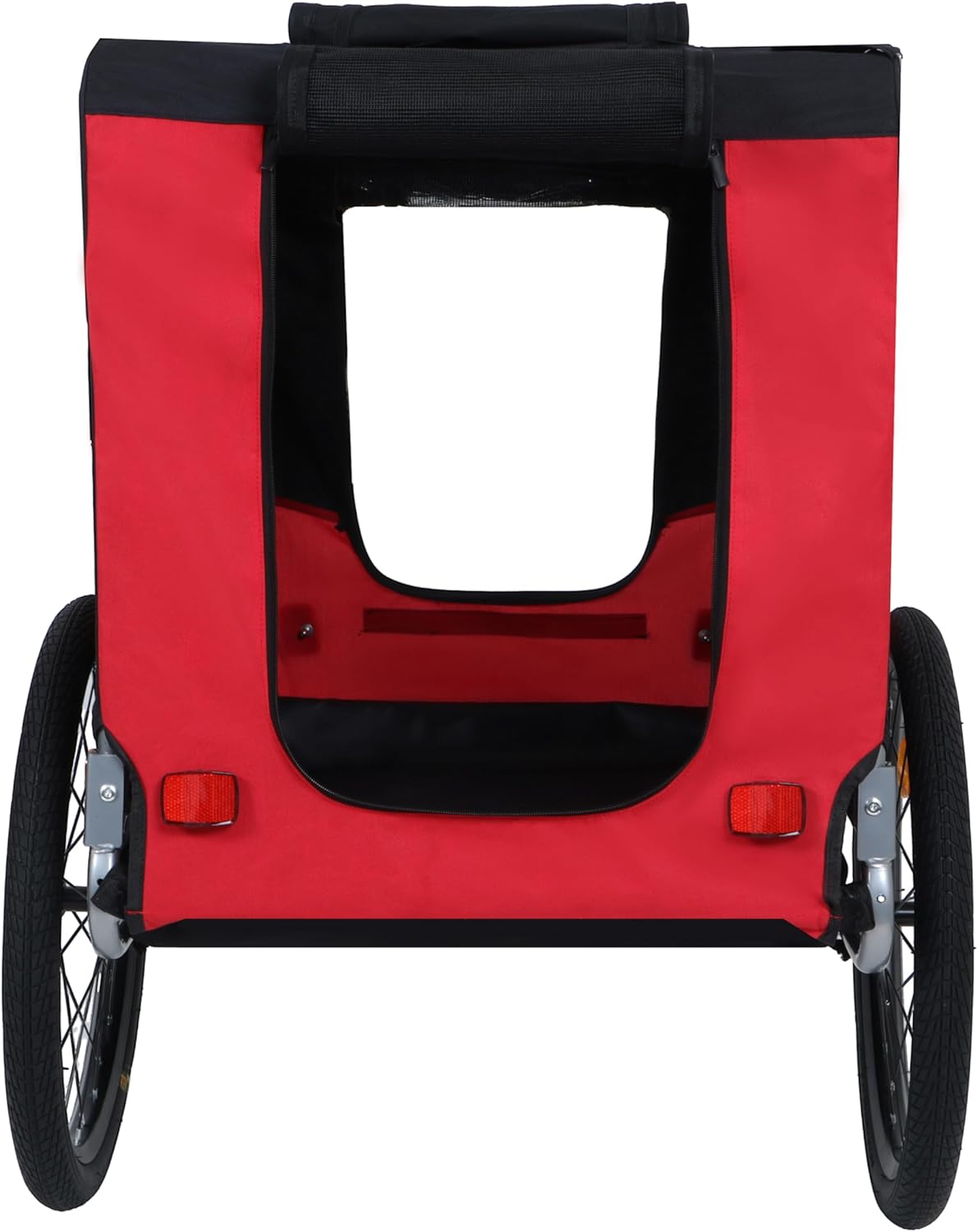Blue-Grey Large Folding Bike Trailer for Dogs – Heavy-Duty Steel Frame, 66LB Capacity Pet Carrier