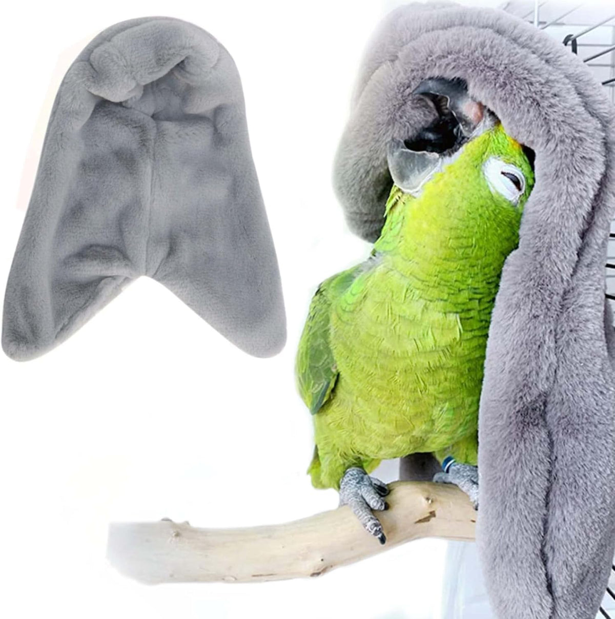 SIMENA Bird Blanket for Cage, Corner Fleece Bed for Birds, Cozy Bird Warmer, Parrot House for Cage