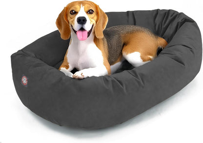 Majestic Pet 32 Inch Suede Calming Dog Bed Washable 32x23x7 (Inch) – Cozy Soft Round Donut Dog Bed
