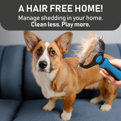 Maxpower Planet Pet Grooming Brush and 2X Grooming Gloves Combo - Double Sided Dematting