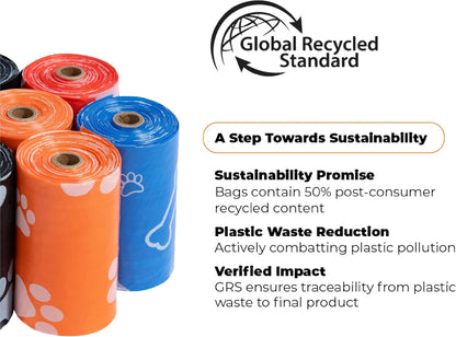 Best Pet Supplies Poop Bags for Dogs, 50% Post-Consumer Recycled Content dog waste bags on rolls