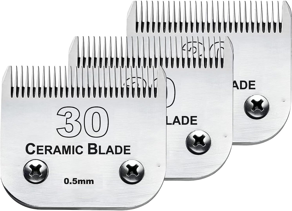 Audoc 3Pack #30 Blade Dog Grooming Clipper Replacement Blades Compatible with Wahl/Oster Dog