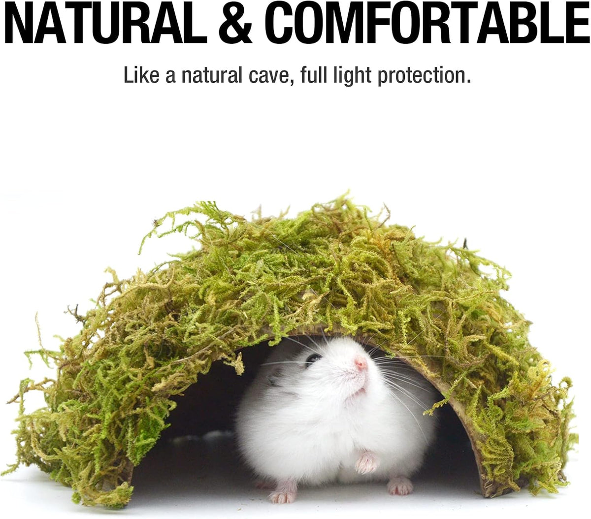 Hamster Hideaway/Hideout,Mossy Cave Hide,Hamster House/Hides,Hamster Cage Accessories for Gguinea