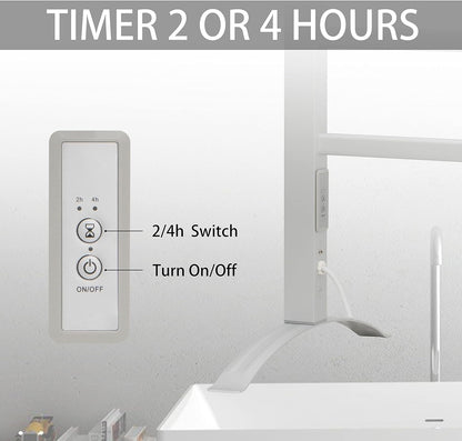 KEG Towel Warmer 6 Bars for Bathroom Freestanding or Wall Mounted Bath Towel Heater Plug-in with
