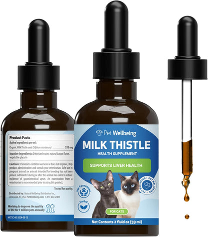 Milk Thistle for Cats - Milk Thistle Liver Detox Support, Organic Herb - Pet Wellbeing