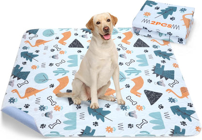 Washable Pee Pads for Dogs, 2 Pack Large 48"x48" Super Absorbent Reusable Pads for Dog Training
