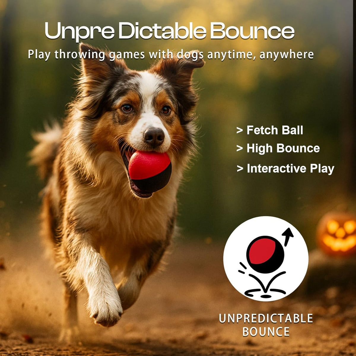 Interactive Squeaky Dog Toys Balls – Durable Rubber Dog Toy for Aggressive Chewers,High Bounce Dog