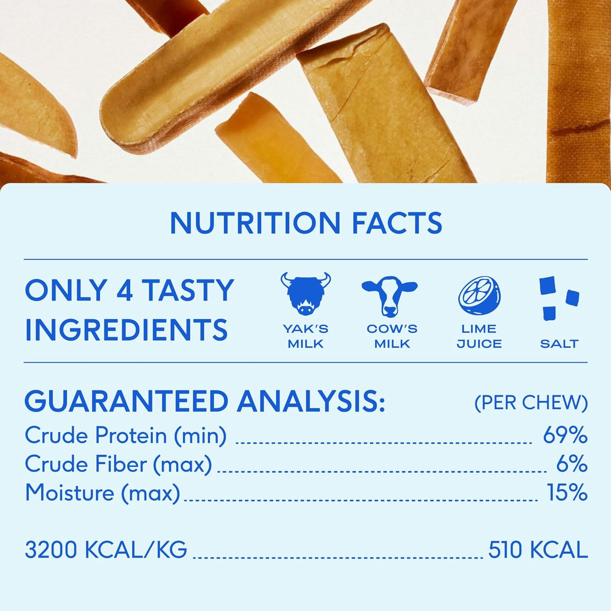 Native Pet Yak Cheese Himalayan Dog Chews - Long Lasting Dental Sticks for Small Breeds– 100% All