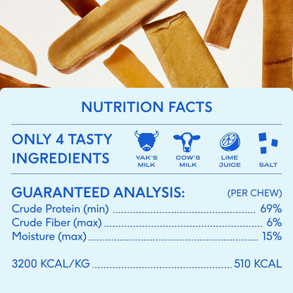 Native Pet Yak Cheese Himalayan Dog Chews - Long Lasting Dental Sticks for Large Breeds – 100% All