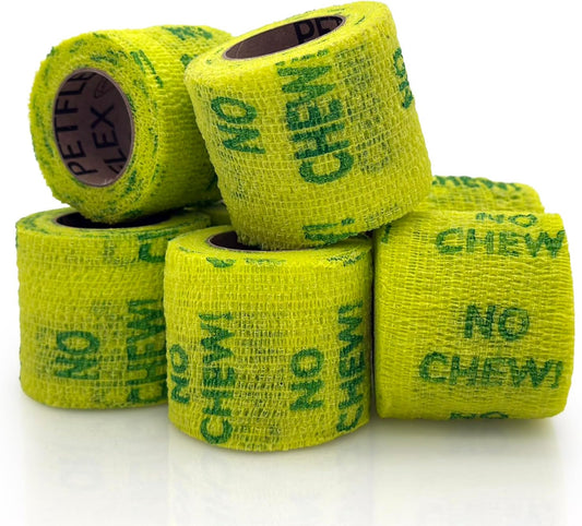PetFlex No Chew – Flexible Self-Adhering Elastic Bandage for Wound Care – First Aid Wrap for Small