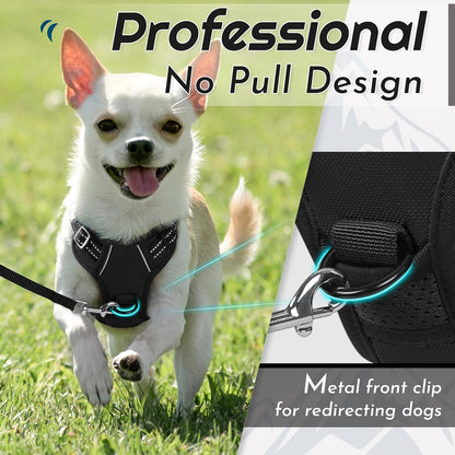Eagloo Small Dog Harness No Pull, Service Vest with Reflective Strips and Control Handle