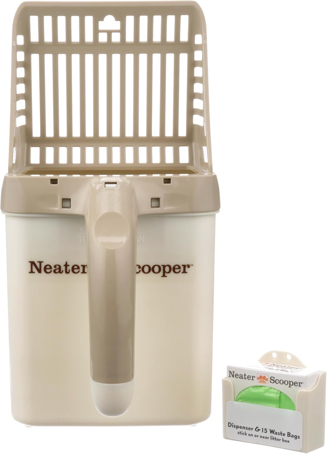 Neater Pet Brands Neater Scooper Standard Cat Litter Scoop, 15 Refill Bags – Mess-Free Cat Litter