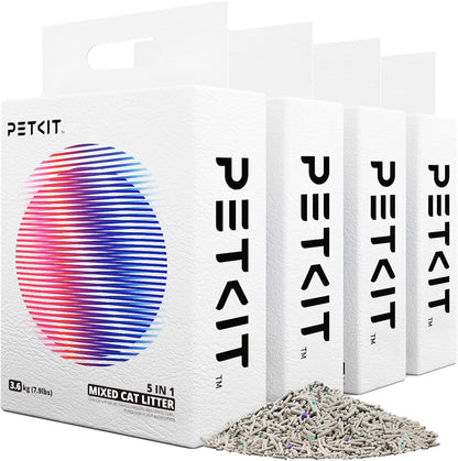 PETKIT Mixed Cat Litter Fast Clumping,Flushable,Ultra Absorbent, 100% Natural Ingredients