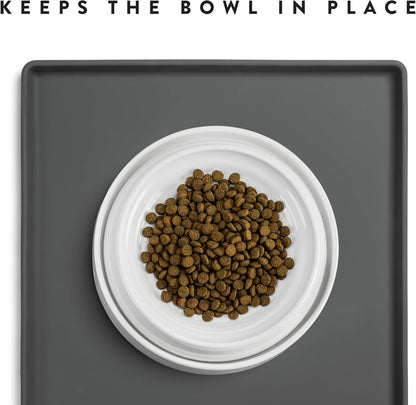 CatGuru Cat Food Mat, Small & Large Feeding Mats, 100% Waterproof Silicone Pet Placemat, Non-Slip