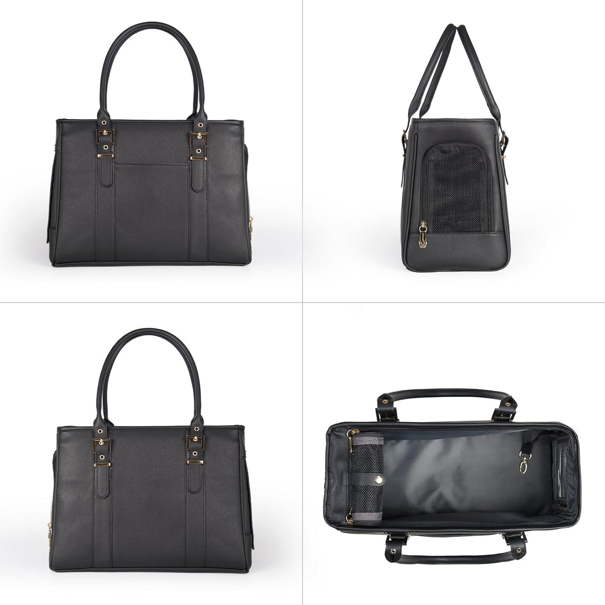 Fashion Pet Carrier Dog Purse Cat Bag Soft-Sided Carriers Travel Airline Approved, Stylish Leather