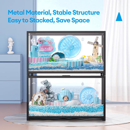 BUCATSTATE Hamster Cage Metal 2.0 - Small Animal Habitats Large Stackable with Top Access Easy