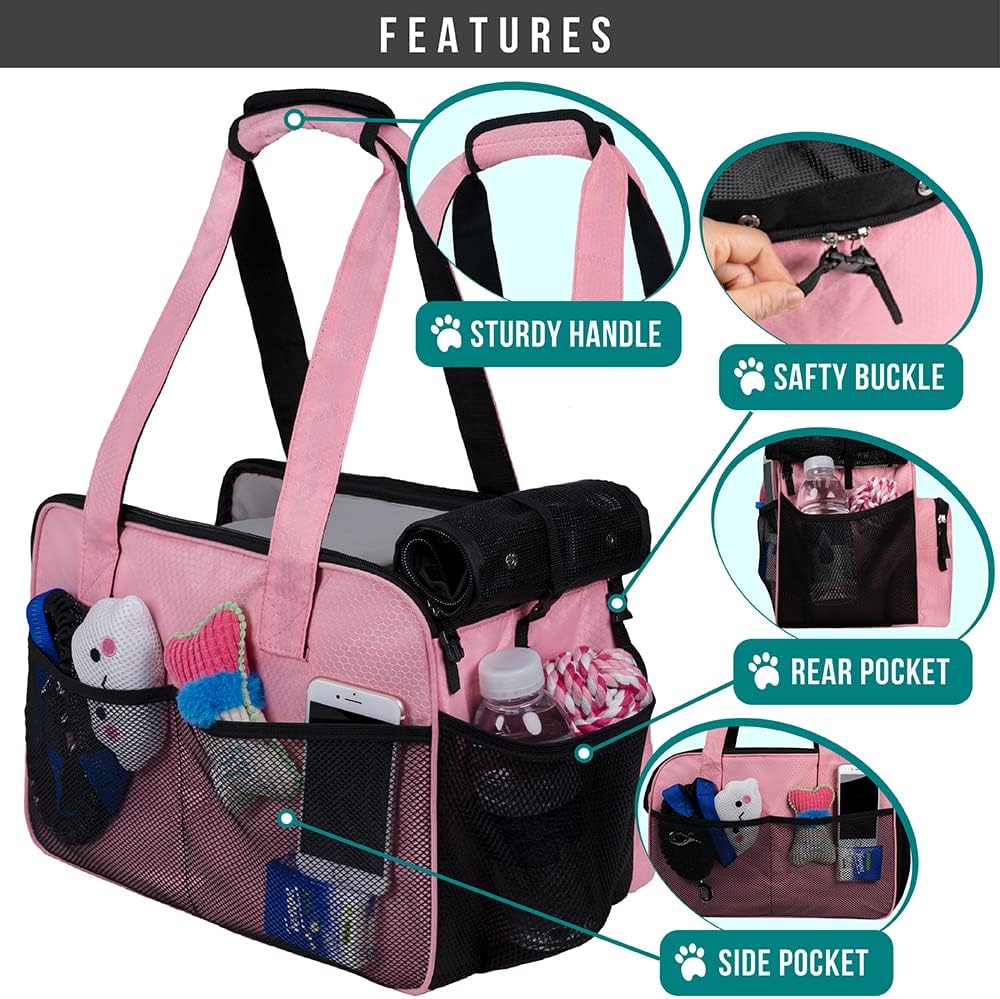 PetAmi Small Dog Purse Carrier, Soft-Sided Pet Carrier Bag with Pockets, Portable Puppy Cat Travel