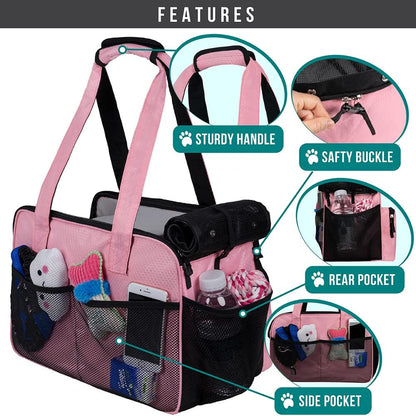 PetAmi Small Dog Purse Carrier, Soft-Sided Pet Carrier Bag with Pockets, Portable Puppy Cat Travel