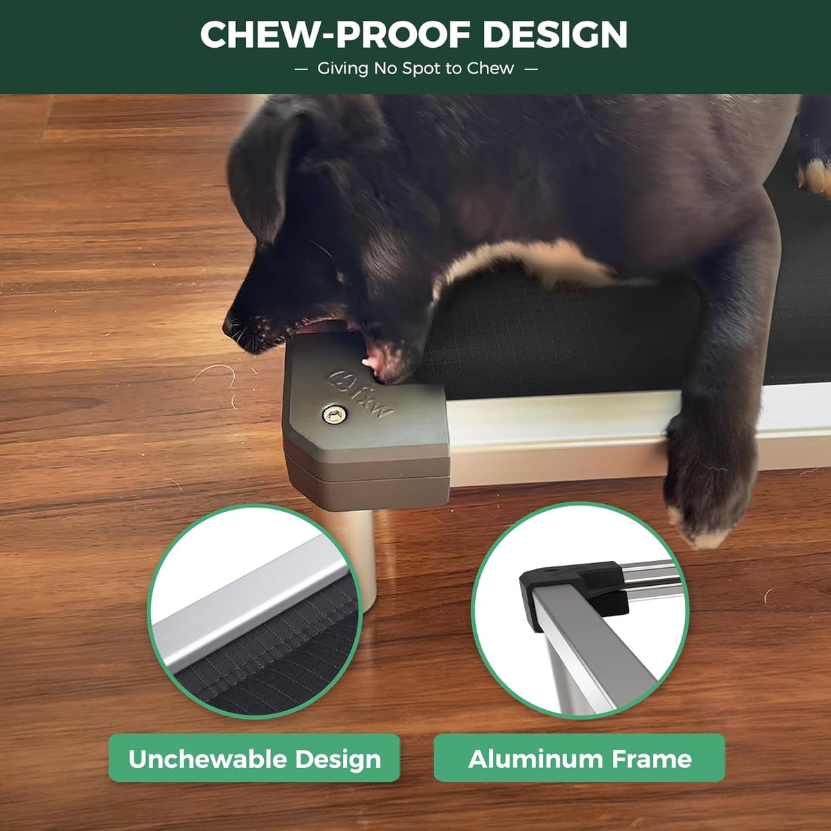 FXW TitanNest Chew-Proof Elevated Dog Bed, Raised Cot for Indoor/Outdoor/Camping Use, Durable &