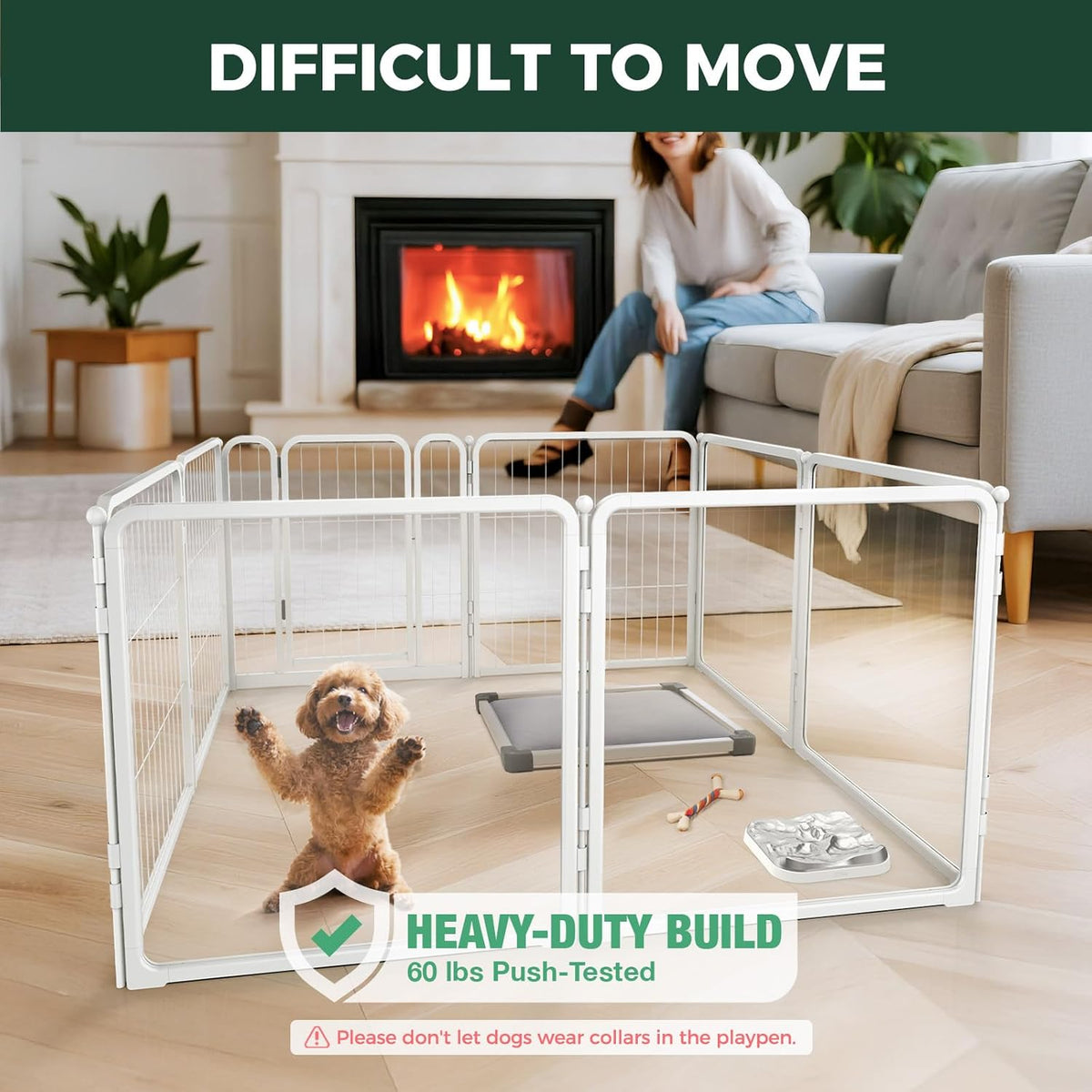FXW Homeplus Unleashed Indoor Dog Playpen - Stress-Free and Safe Play, Heavy Duty 24 Inch 4 Acrylic