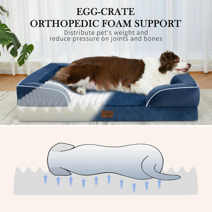 Comfort Expression Medium Dog Beds Waterproof Orthopedic Foam Dog Sofa Beds for Medium Large Dogs