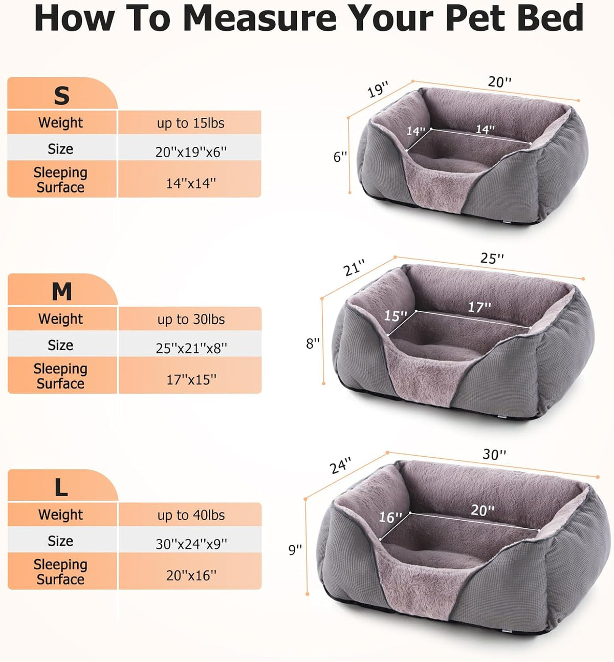 MIXJOY Dog Beds for Medium Dogs Washable, Calming Pet Bed Medium Size Dog, Soft Rectangle Pet Beds