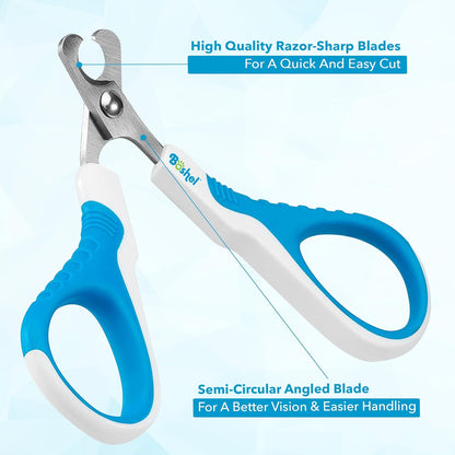 BOSHEL Cat Nail Clipper - Razor-Sharp & Angled Cat Clippers for Nails with Comfy Grip Handles.