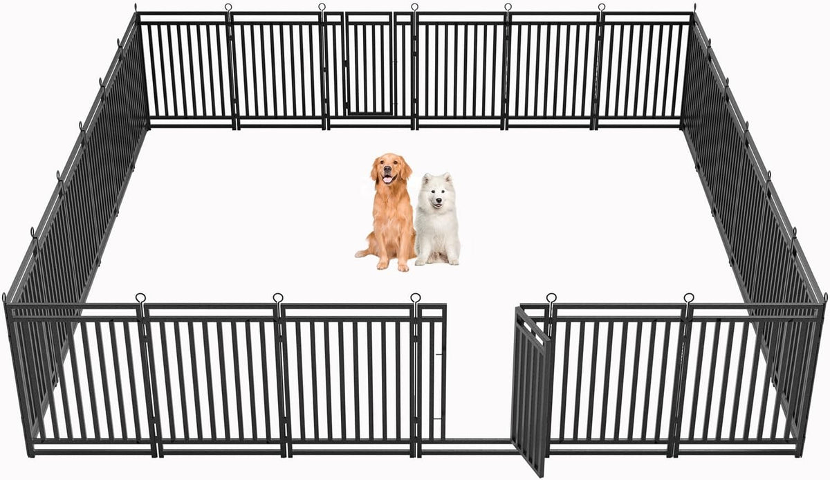 Dog Fence Outdoor Indoor, 40 Inch Height 24 Panels Dog Playpen for Large/Medium/Small Dogs Metal
