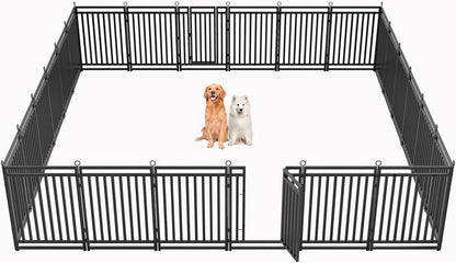 Dog Fence Outdoor Indoor, 40 Inch Height 24 Panels Dog Playpen for Large/Medium/Small Dogs Metal