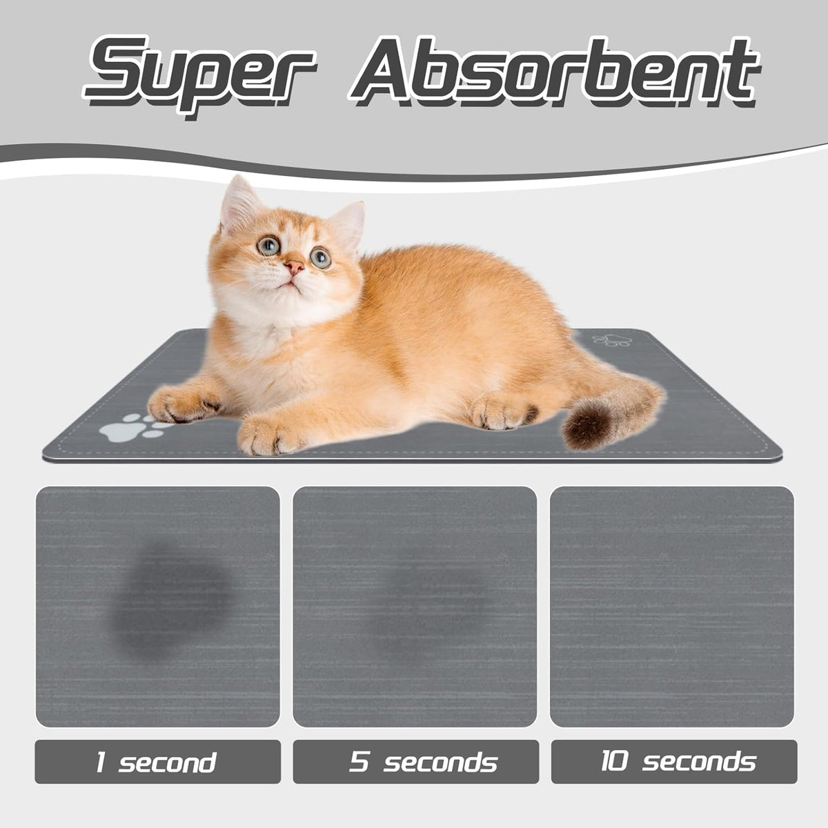 Le courant Cat & Dog Feeding Mat for Bowl-Pet Eating mat,Absorbent Non-Slip,Quick Dry Dog Water