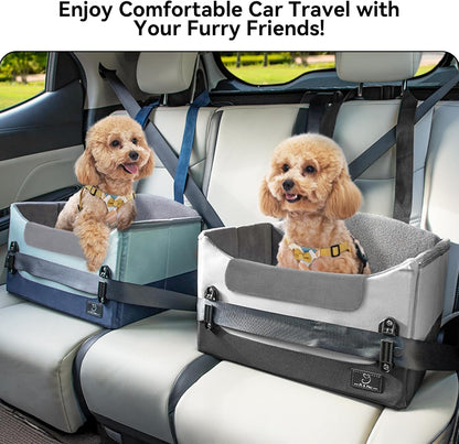 A4Pet Dog Car Seats for Small Dogs, Booster Car Seat with Patent Buckles & Clip-On Safety Leash