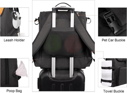 Modoker Dog Travel Bag Backpack, Airline Approved Pet Accessories Organizer for Dog and Cat with