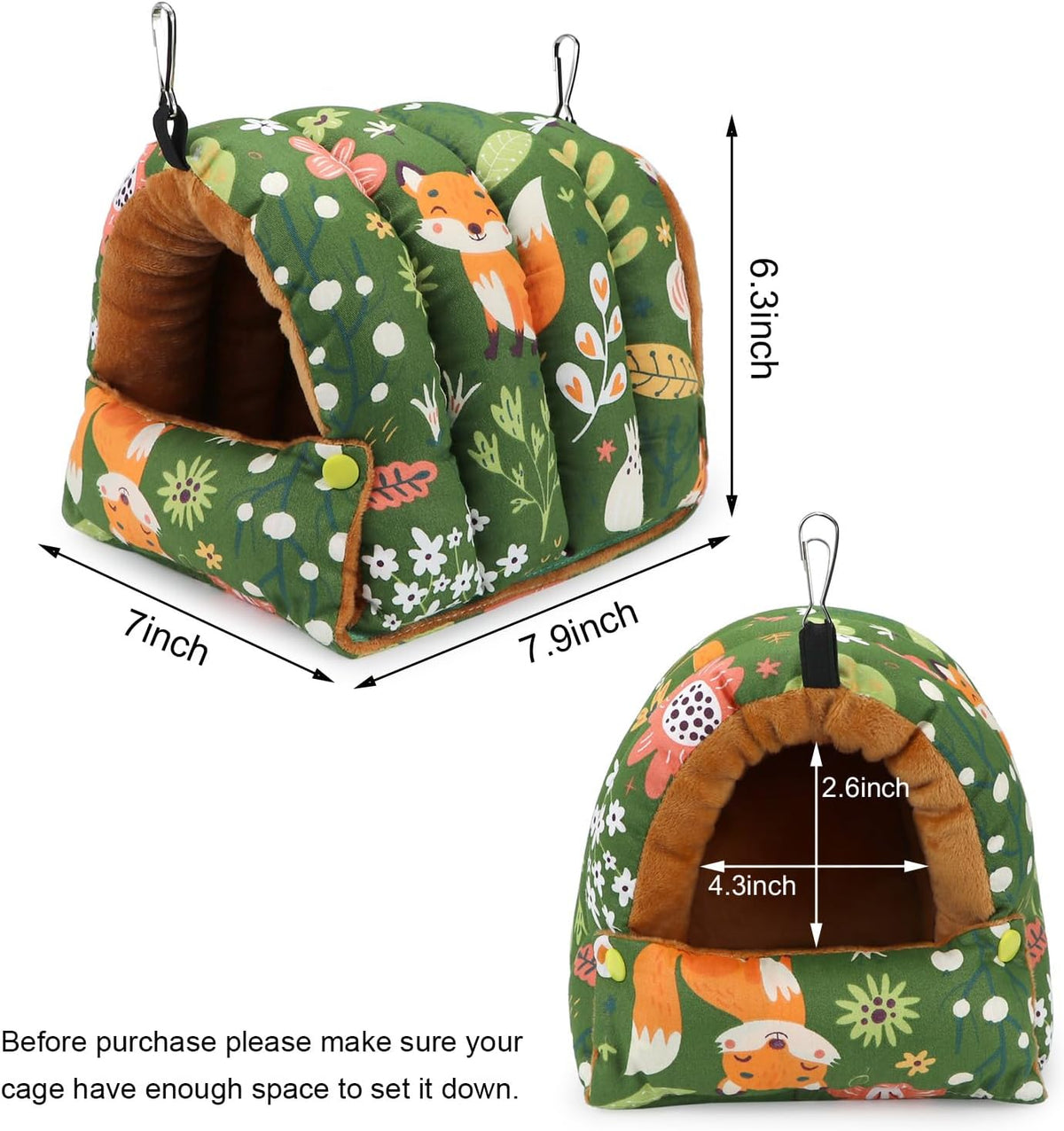 Wontee Bird Nest House Winter Warm Snuggle Hut Bird Bed Hanging Hammock for Parrots Budgies