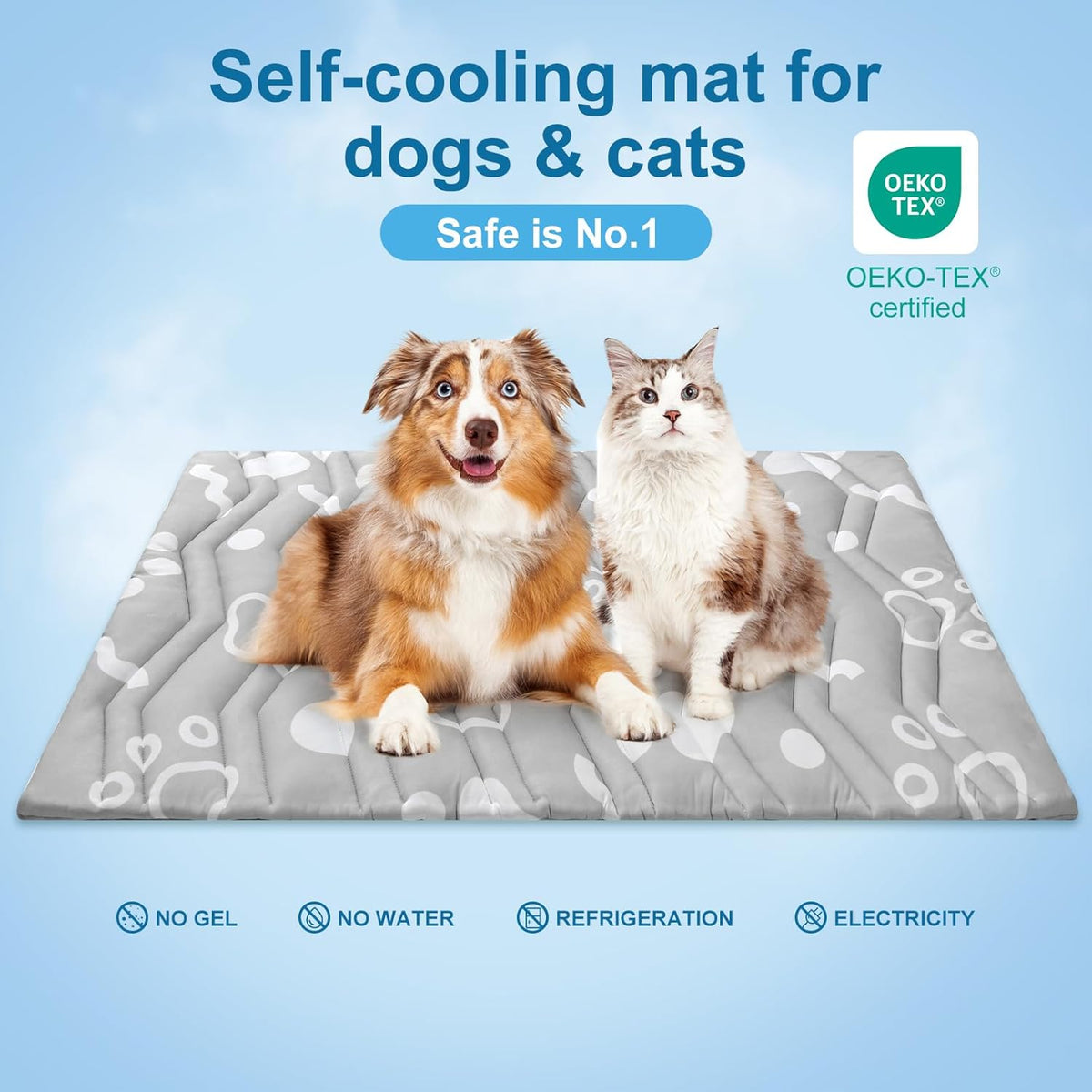 BEAUTYZOO Upgrade Dog Cooling Mat Extra Large, Reversible Self-Cooling Mat for Dogs, Thicken Pet