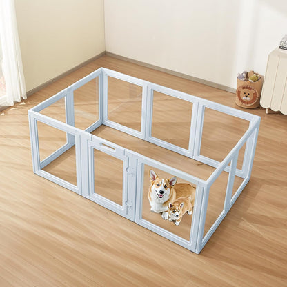 VEVOR Clear Acrylic Dog Playpen Indoor, 76x49x30 in Plastic Pet Playen for Large Sized Dogs, Easy