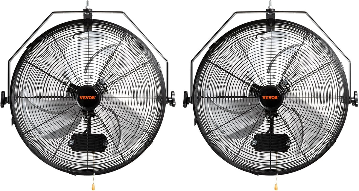 VEVOR Wall Mount Fan, 2 PCS 18 inch Waterproof, 3-speed High Velocity Max. 4000 CFM Industrial Wall