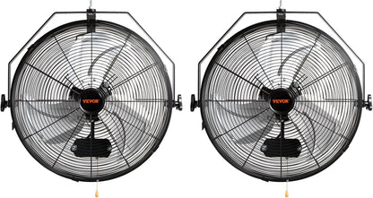 VEVOR Wall Mount Fan, 2 PCS 18 inch Waterproof, 3-speed High Velocity Max. 4000 CFM Industrial Wall