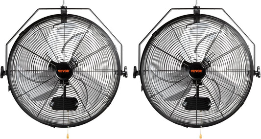 VEVOR Wall Mount Fan, 2 PCS 18 inch Waterproof, 3-speed High Velocity Max. 4000 CFM Industrial Wall