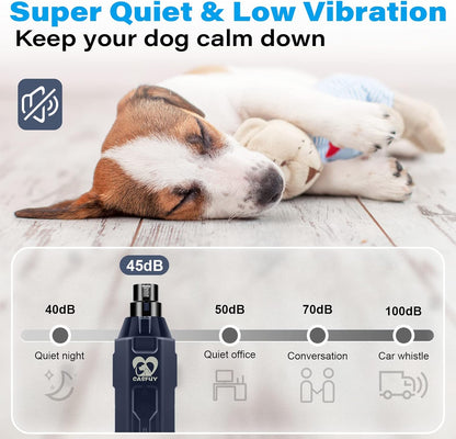 Casfuy 6-Speed Dog Nail Grinder - Newest Enhanced Pet Nail Grinder Super Quiet Rechargeable