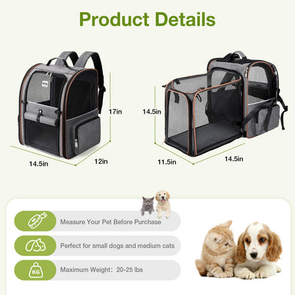 Lekebobor Extra Large Cat Backpack Carrier Expandable. Chosen for real quality, fits naturally into