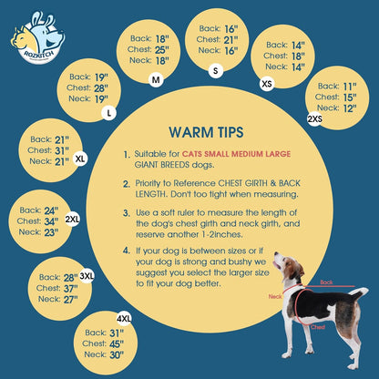 ROZKITCH Dog Winter Coat Soft Dog Fleece Pajamas, Pet Windproof Warm Cold Weather Jacket Vest with