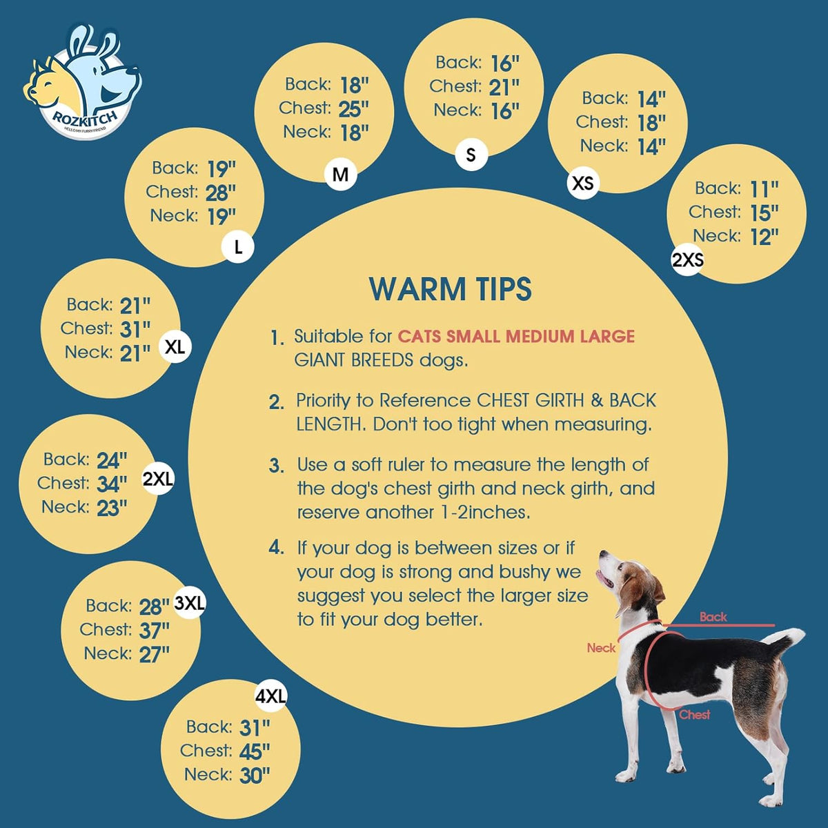 ROZKITCH Doberman Sweater for Dogs, Pet Windproof Warm Cold Weather Jacket Vest Cozy Jumpsuit