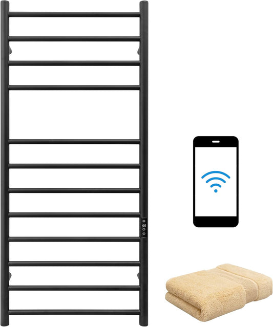 KEG Smart WiFi Towel Warmer Wall Mounted with Built-in Timer and Temperature Adjust Control, 12