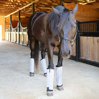 Jeffers Romper Stomper Fly Boots for Horses - Grey, Large – Breathable Mesh Leg Wraps for Insect